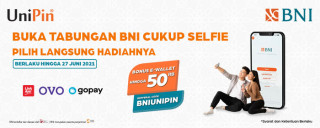 Buka rekening digital BNI cukup selfie dan dapatkan saldo e-wallet Rp 50.000